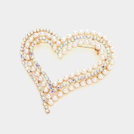 Gold Pearl Heart