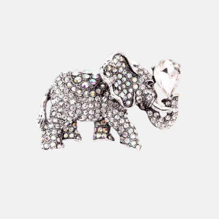 Silver Iri Bejeweled Elephant