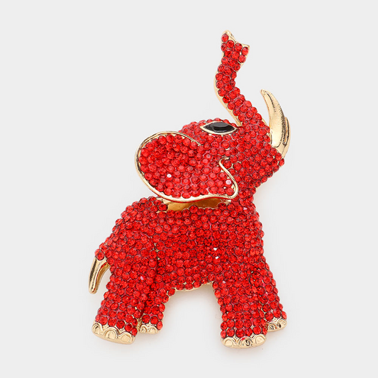 Elevated Elephant- Red/Gold