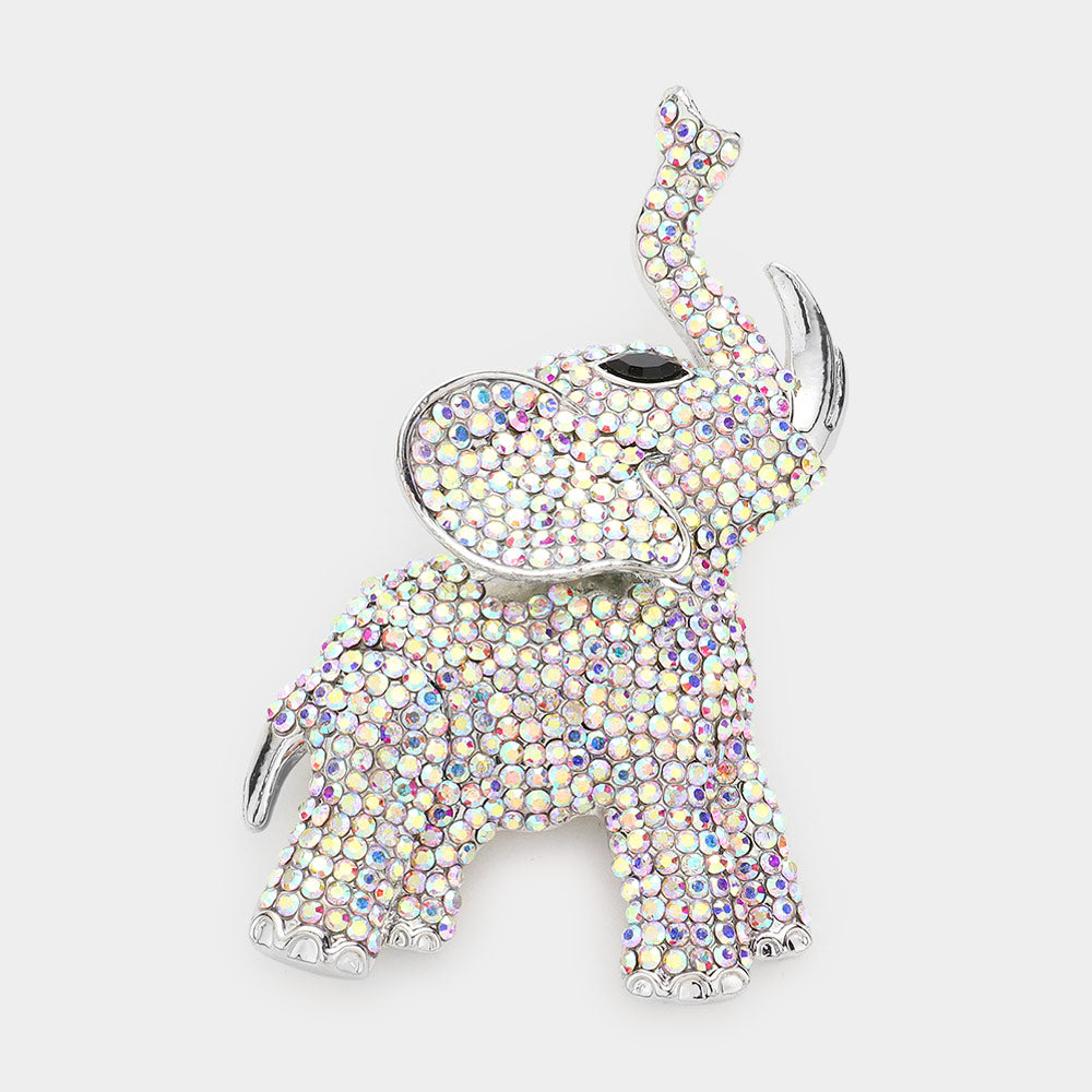 Silver Iri Elevated Elephant