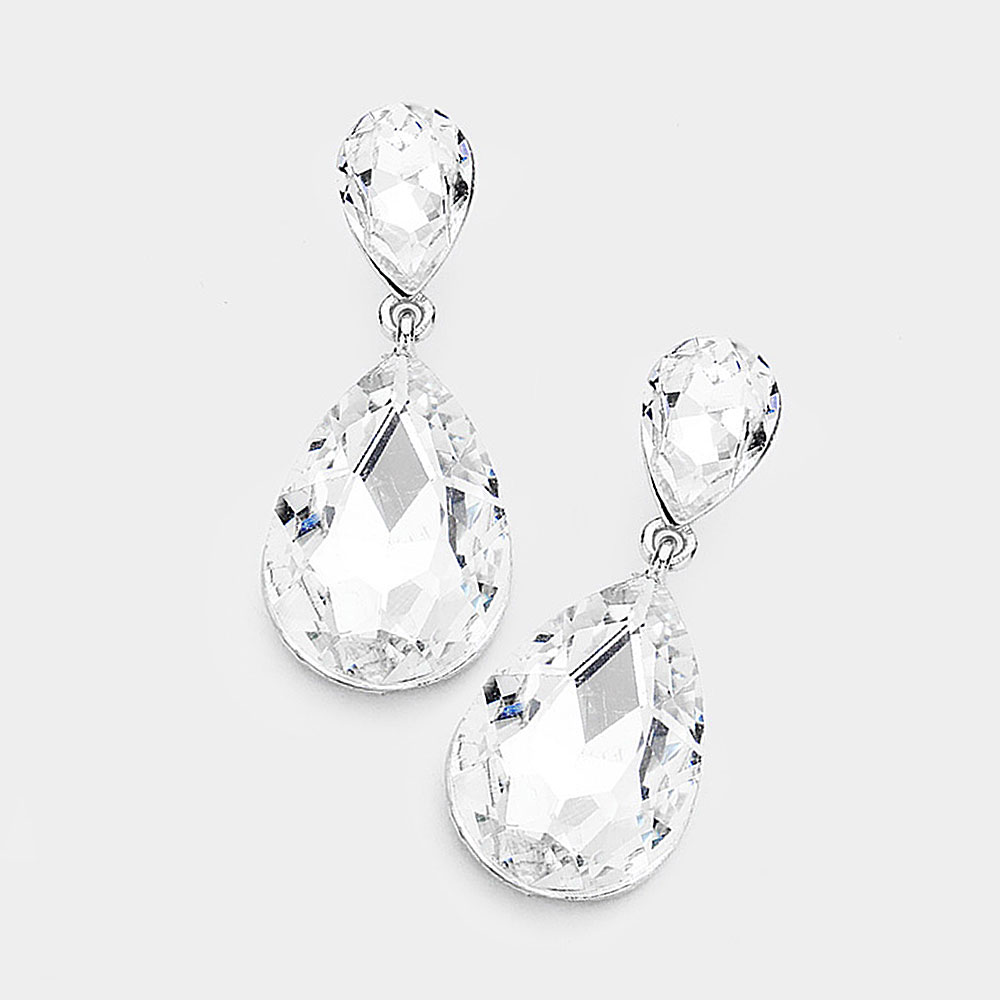 Silver Clear Drop-Large