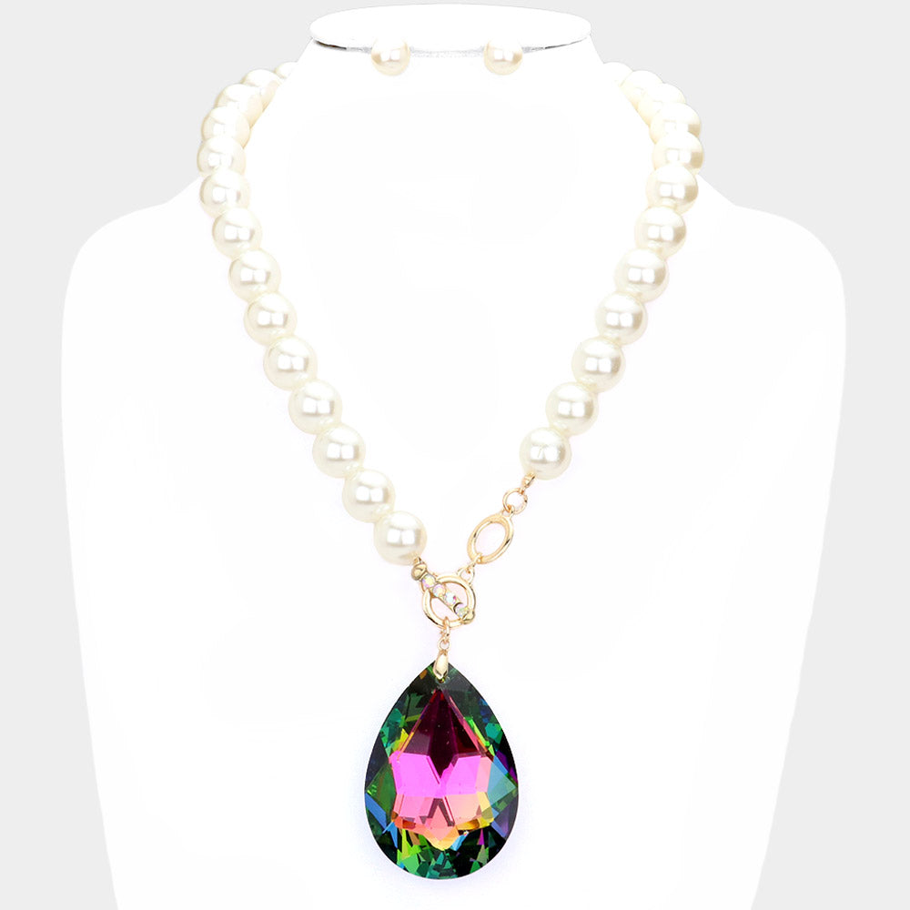 Cream Pearl AB Crystal Drop