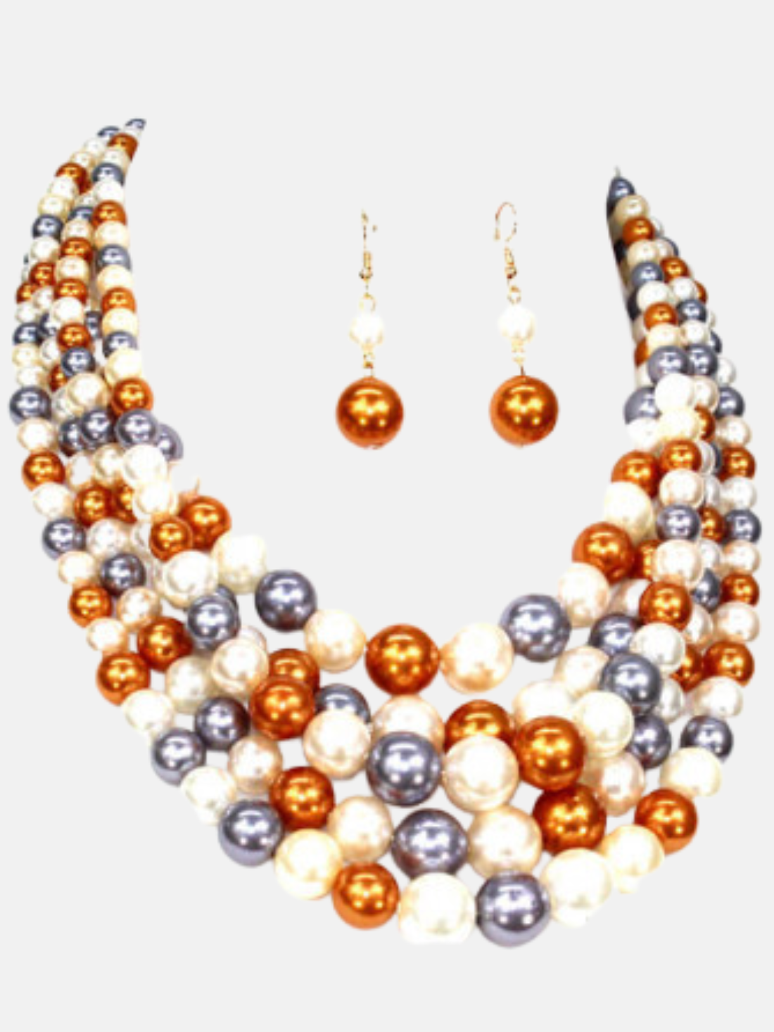 5 Strand Pearl Set- Neutrals