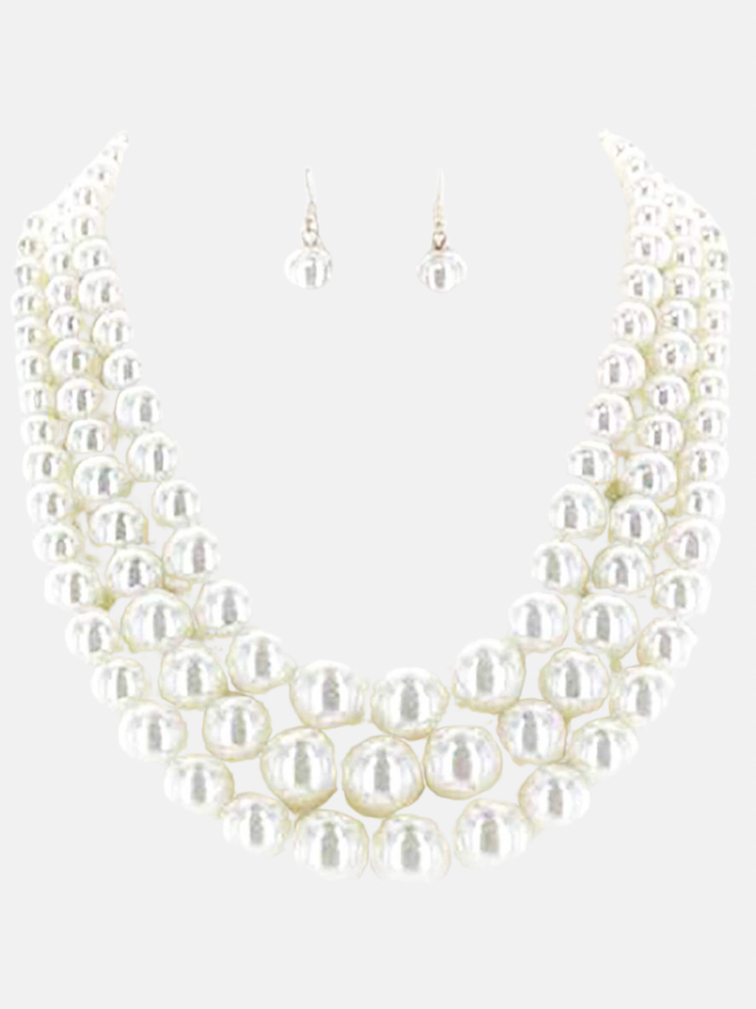 3 Strand Pearl Set-Off White
