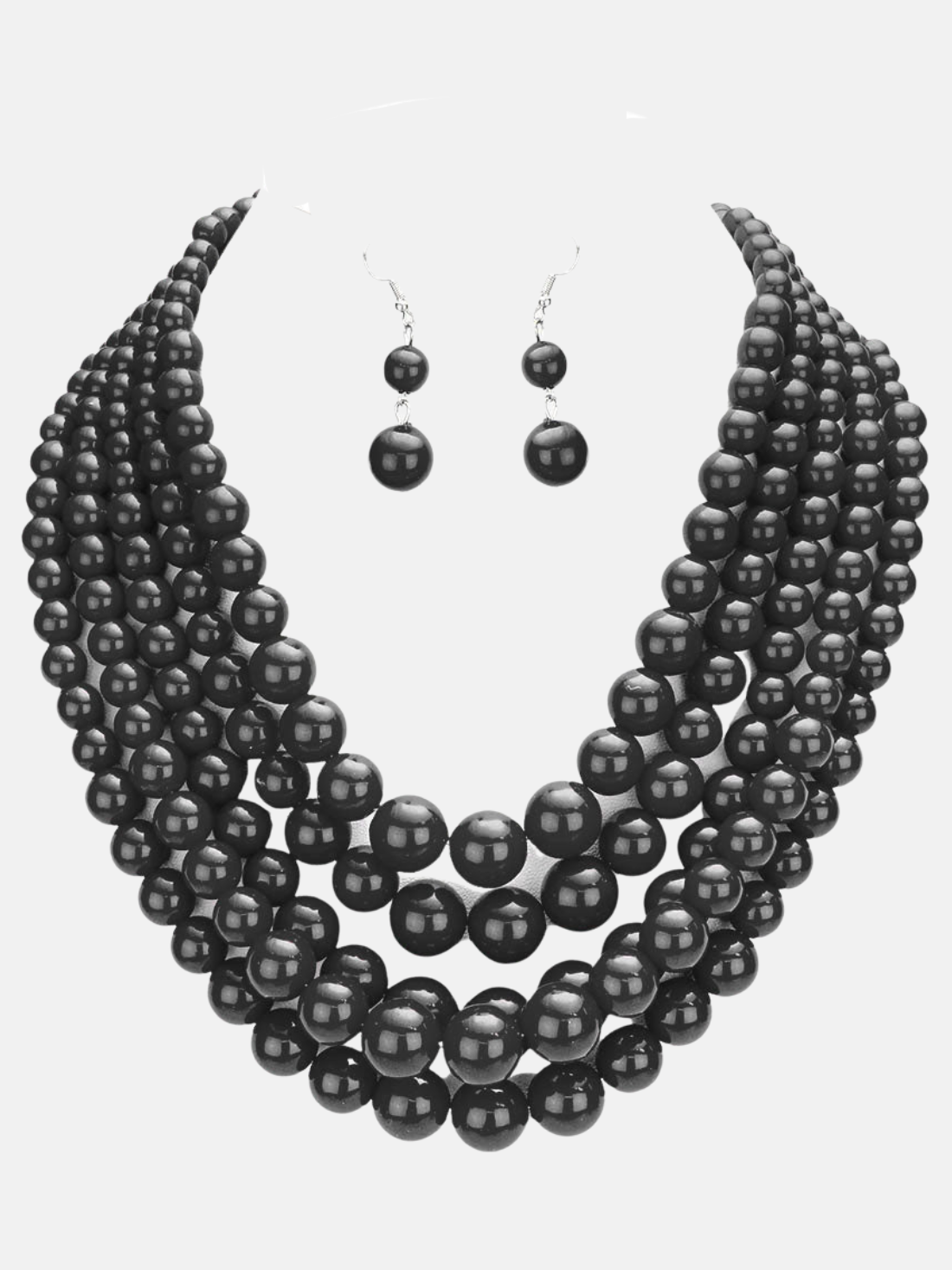 5 Strand Pearl Set-Onyx
