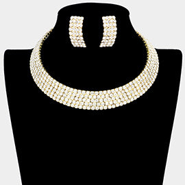 5 Row Rhinestone Choker G
