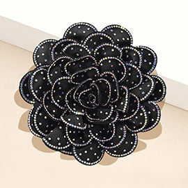 Black AB Bling Flower