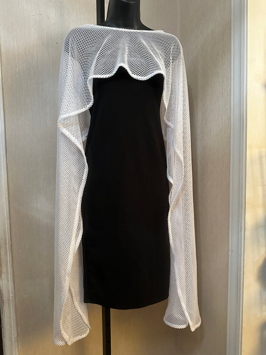 White Fishnet Drape